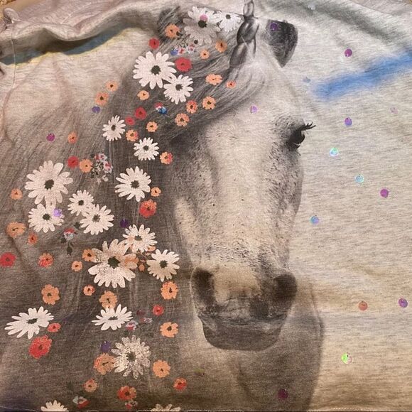 Justice Unicorn Graphic Sequins T-shirt 14/16 - Picture 4 of 9